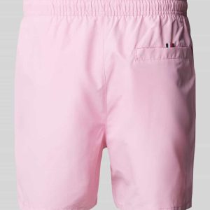 Regular fit korte zwembroek met labelstitching