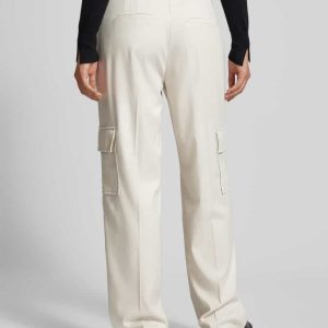 Stoffen broek met persplooien en klepzakken