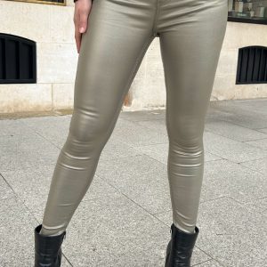 Coating Jeans Metallic Gold