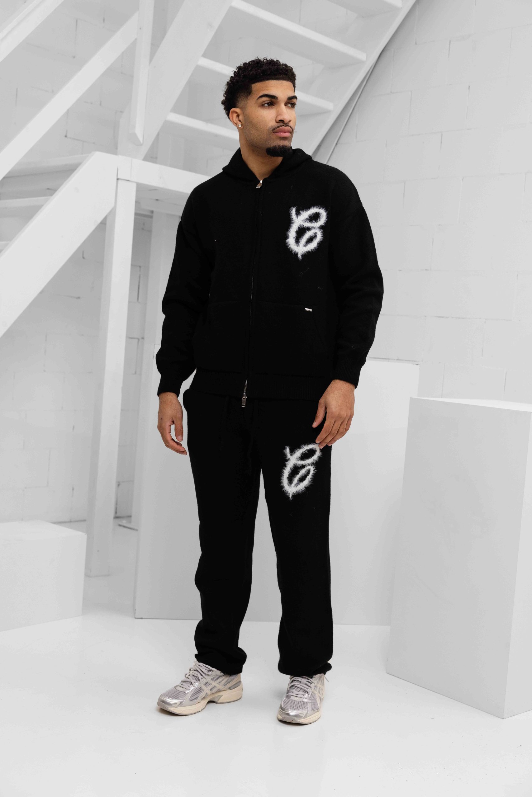 Croyez Fluffy Essence Knit Zip Trainingspak Heren Zwart - Maat S - Kleur: Zwart | Soccerfanshop