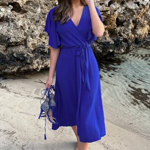 Florence Midi Jurk Kobalt