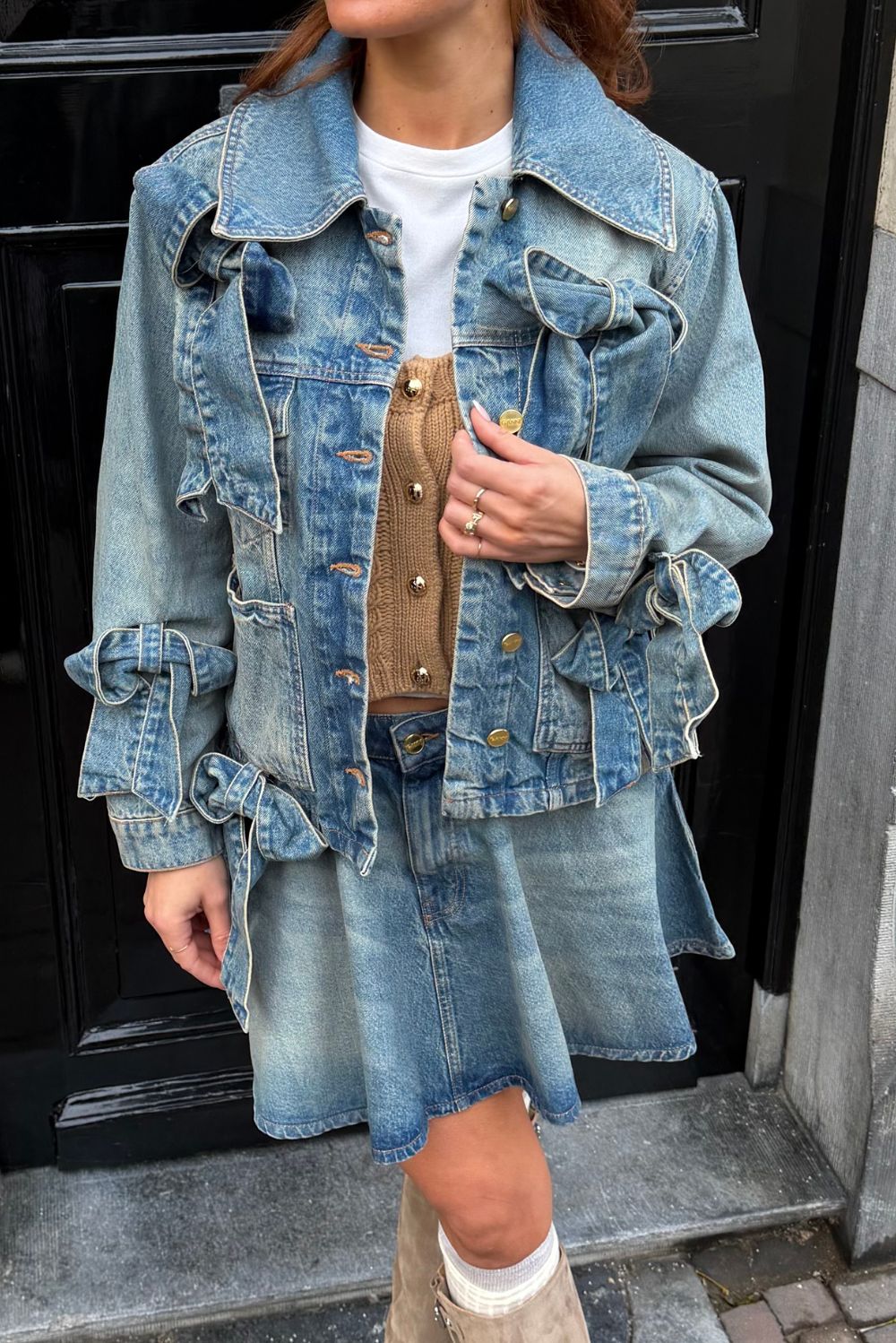 Ganni rok A1090088 mid blue vintage