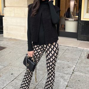 Flared Broek Square Black