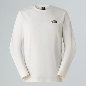 The North Face New Peak-t-shirt Met Lange Mouwen Voor Heren White Dune-tnf Black male