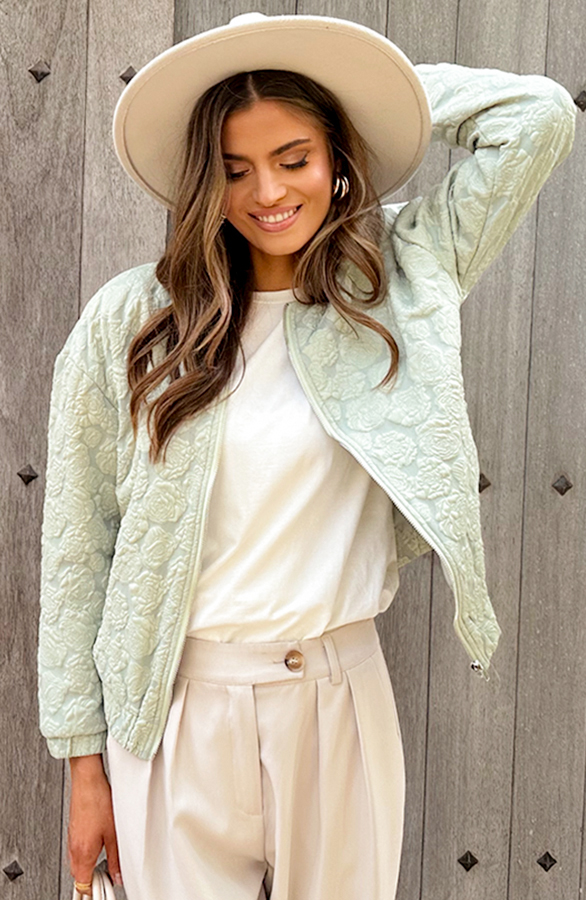 Roses Bomber Jacket Mint