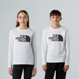 The North Face Easy-t-shirt Met Lange Mouwen Voor Tieners Tnf White male