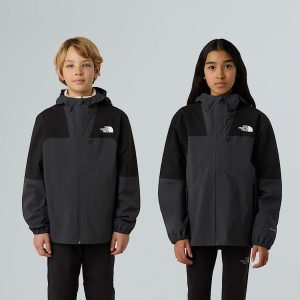 The North Face Inpakbare Hike-shelljas Voor Tieners Tnf Black-asphalt Grey male