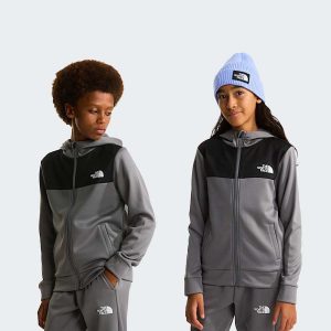 The North Face Reaxion-hoodie Met Volledige Ritssluiting Voor Tieners Smoked Pearl male