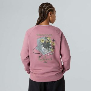 The North Face Connect Relaxed-sweatshirt Met Print Voor Dames Nostalgia Rose female
