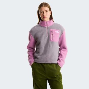 The North Face Yumiori-fleecejas Met Kwartrits Voor Dames Transcendent Grey-hushed Lavender-metal Pink female