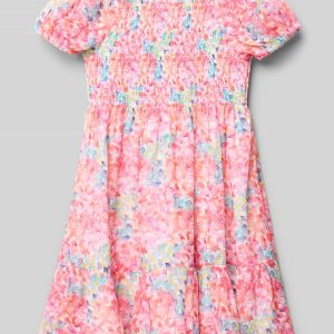 Jurk met smokdetails in laagjeslook