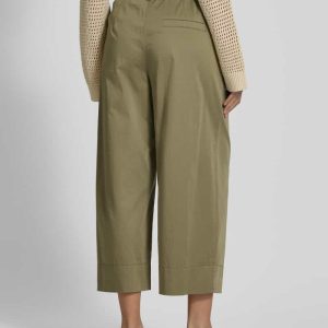 Wide leg bandplooibroek met verkort model