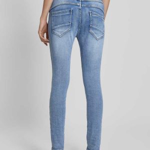 Skinny fit jeans met knoopsluiting
