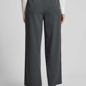 Wide leg stoffen broek met koord, model ‘Kim’