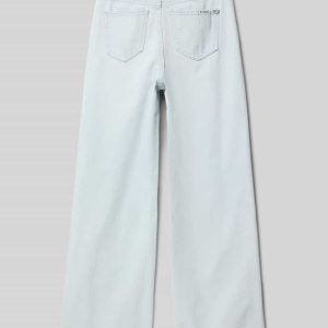 Straight fit jeans met labeldetails