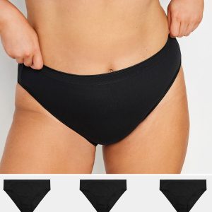 Yours 5 Pack Hoog Uitgesneden Tailleslips Van Katoenmix In Zwart Size 66-68