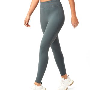 Björn Borg – Dames – Studio Highwaist Rib Tights – Grijs/Groen – Maat XS