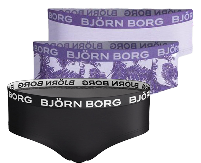 Björn Borg - Meisjes - Leopard Hipster 3-Pack - Multicolour/Paars/Zwart - Maat 110-116