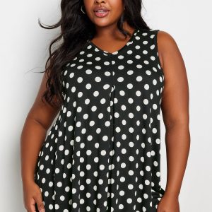 Yours Hemd Met Stippenprint En Plooidetail In Zwart/Wit Size 58-60