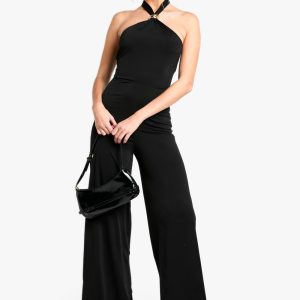 Halternek jumpsuit met verfijnde details