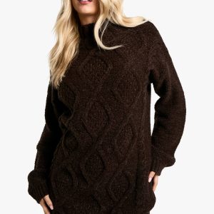 Ronde hals kabel jumperjurk