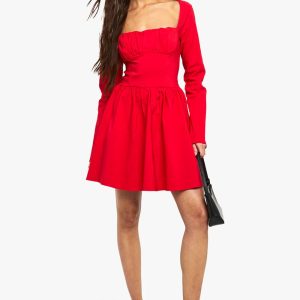 Bengaline Korset Lange Mouwen Skaterjurk