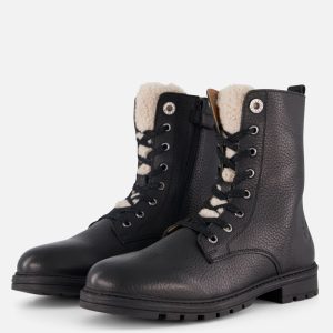 Muyters Veterboots zwart Leer