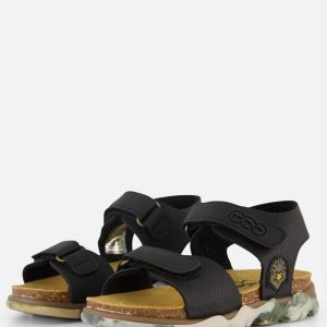 Develab Velcro Sandalen zwart Imitatieleer