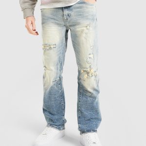 Smoke Rise Straight Stone Washed Jeans – Blauw- Heren, Blauw