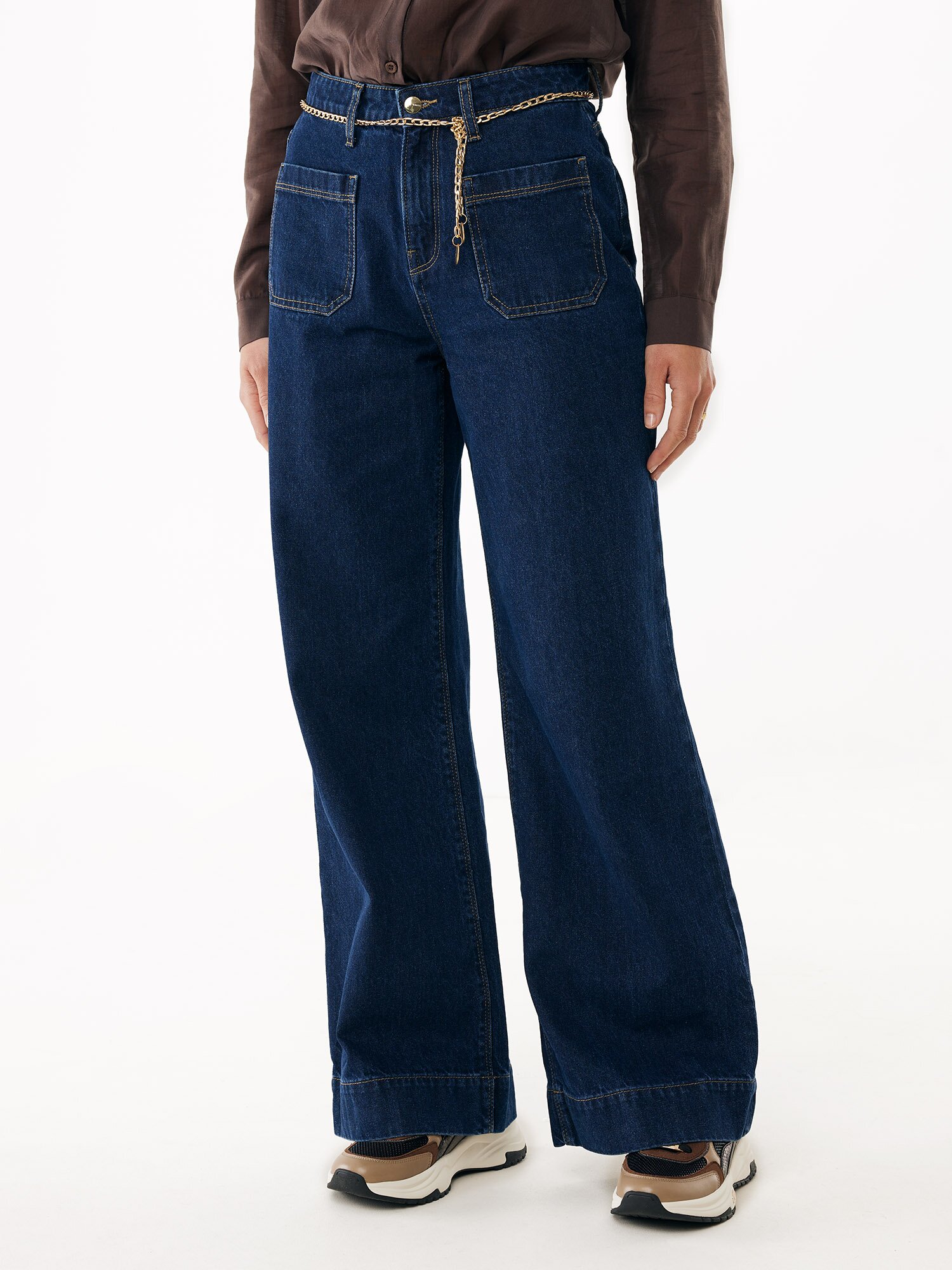 Denim Wide Leg Pants