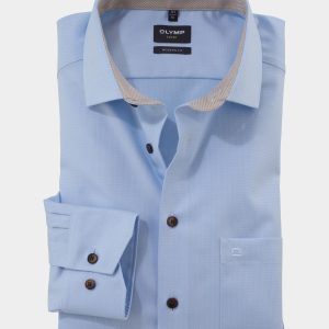Olymp Business hemd lange mouw Blauw 120774-Hemden 120774/11