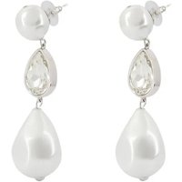 self-portrait Oorbellen - Pearl Crystal Droplet Earrings - Others - White in white