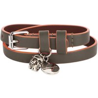 Alexander McQueen Armbanden - Graffiti Skull Leather Wrap Bracelet In Green in green