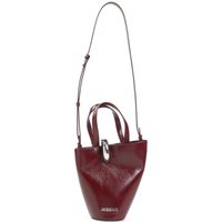 Jacquemus Hobo bags – Trapezoidal Red Leather Handbag With Silver Detail in rood