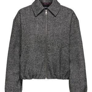 Only Onlalberte Life Bomber Cc Otw Jackets 4765812 Black Herringbone