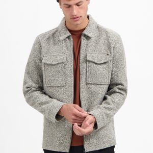 No- Excess Overshirt Zipper Wool Look 29510818sn Overshirt 102 Grey Melange
