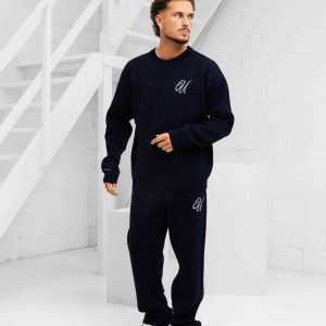 24 Uomo Knitted Trainingspak Heren Navy – Maat XL – Kleur: Donkerblauw | Soccerfanshop