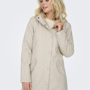 Only Onlsally Raincoat Otw Noos Winterjassen Oatmeal White Teddy