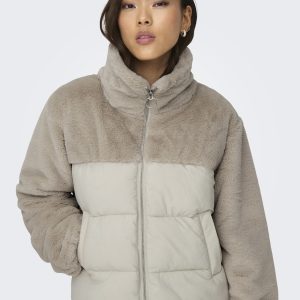 Only Onlwanja Fur Puffer Mix Jacket Noos Otw Winterjassen Moonbeam