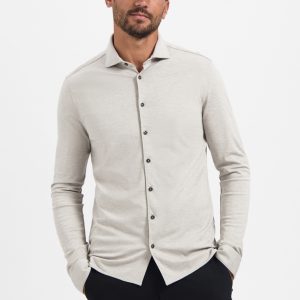 No- Excess Shirt Jersey Melange Stretch N4180 Overhemd 018 Clay