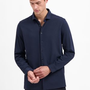 No- Excess Shirt Jersey Melange Stretch N4180 Overhemd 078 Night