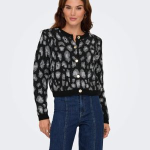 Only Onlsybille Ls Jq Button Cardigan Cs Knt Vest Black