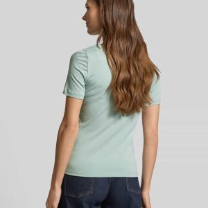 Shaped fit T-shirt van katoenmix, model ‘PANDA’