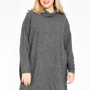 Yoek Pullover high neck | Grijs | Maat 38/40