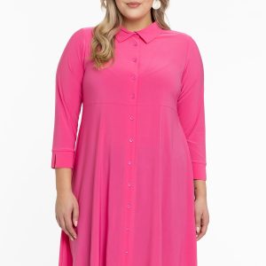 Yoek Blouse-jurk | Roze | Maat 42/44