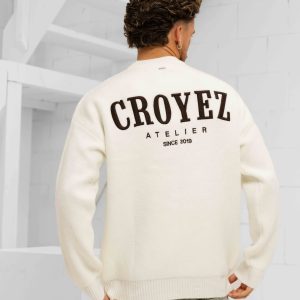 Croyez Gallery Knit Sweater Heren Gebroken Wit – Maat XS – Kleur: Gebroken Wit | Soccerfanshop