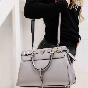 Guess Eco Ali Handtas Dames Zilver – Maat One Size – Kleur: Zilver | Soccerfanshop