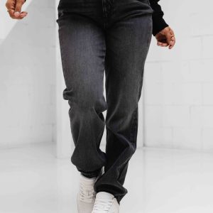 Guess High Raise Mom Jeans Dames Donkergrijs – Maat 30 – Kleur: Donkergrijs | Soccerfanshop