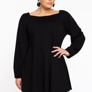 Yoek Tuniek Demi Square VERO | Zwart | Maat 38/40