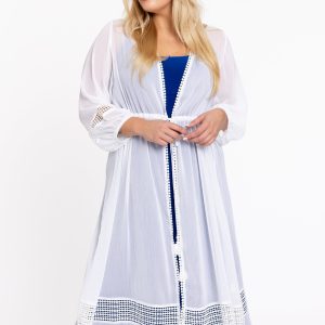 Yoek Vest met kant | Wit | Maat 46/48